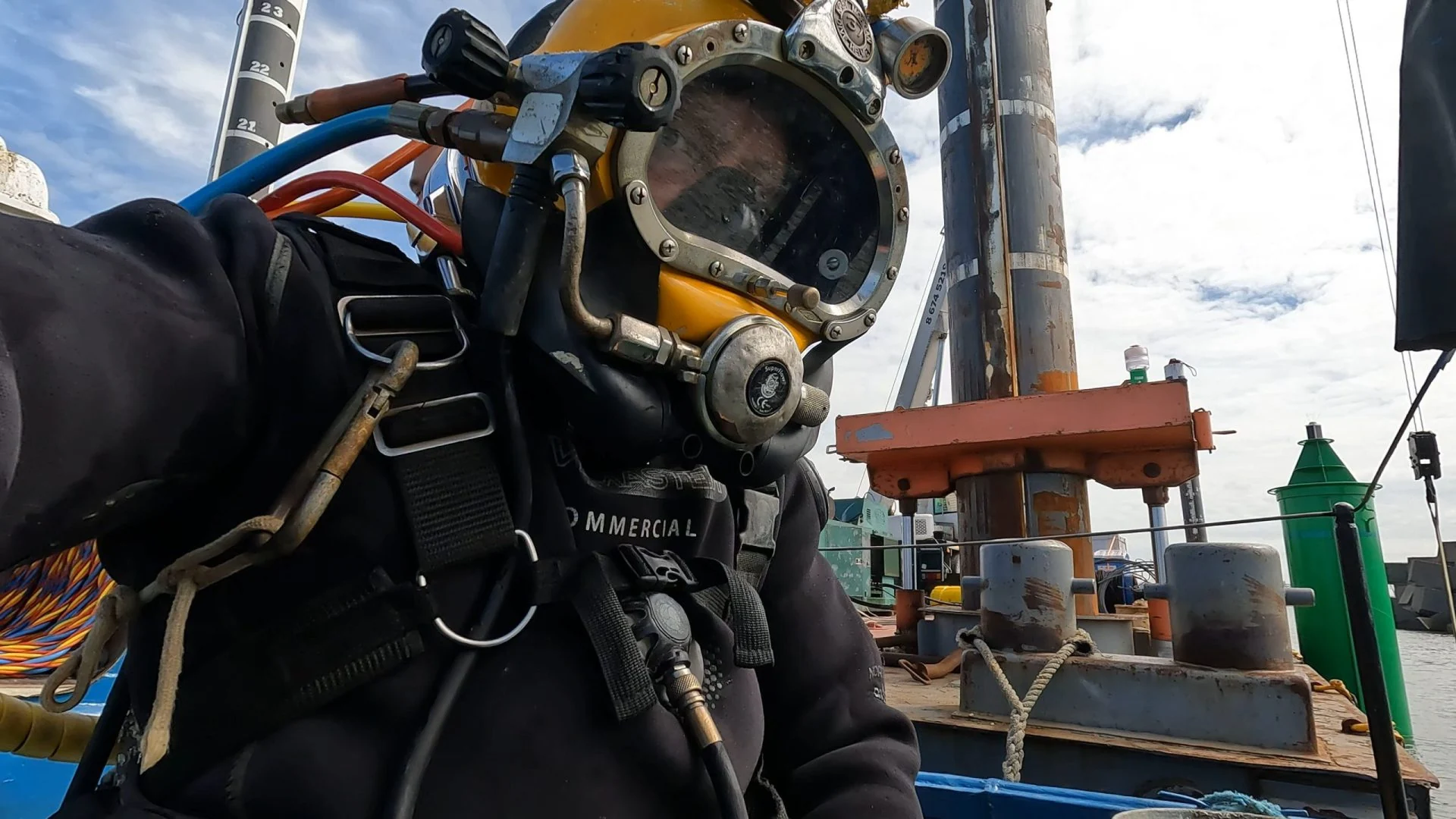 Nautilus Divers commercial diver on a working vessel